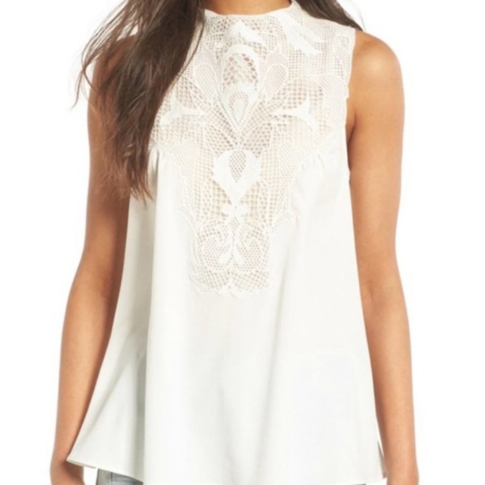 Chelsea28 high neck lace top